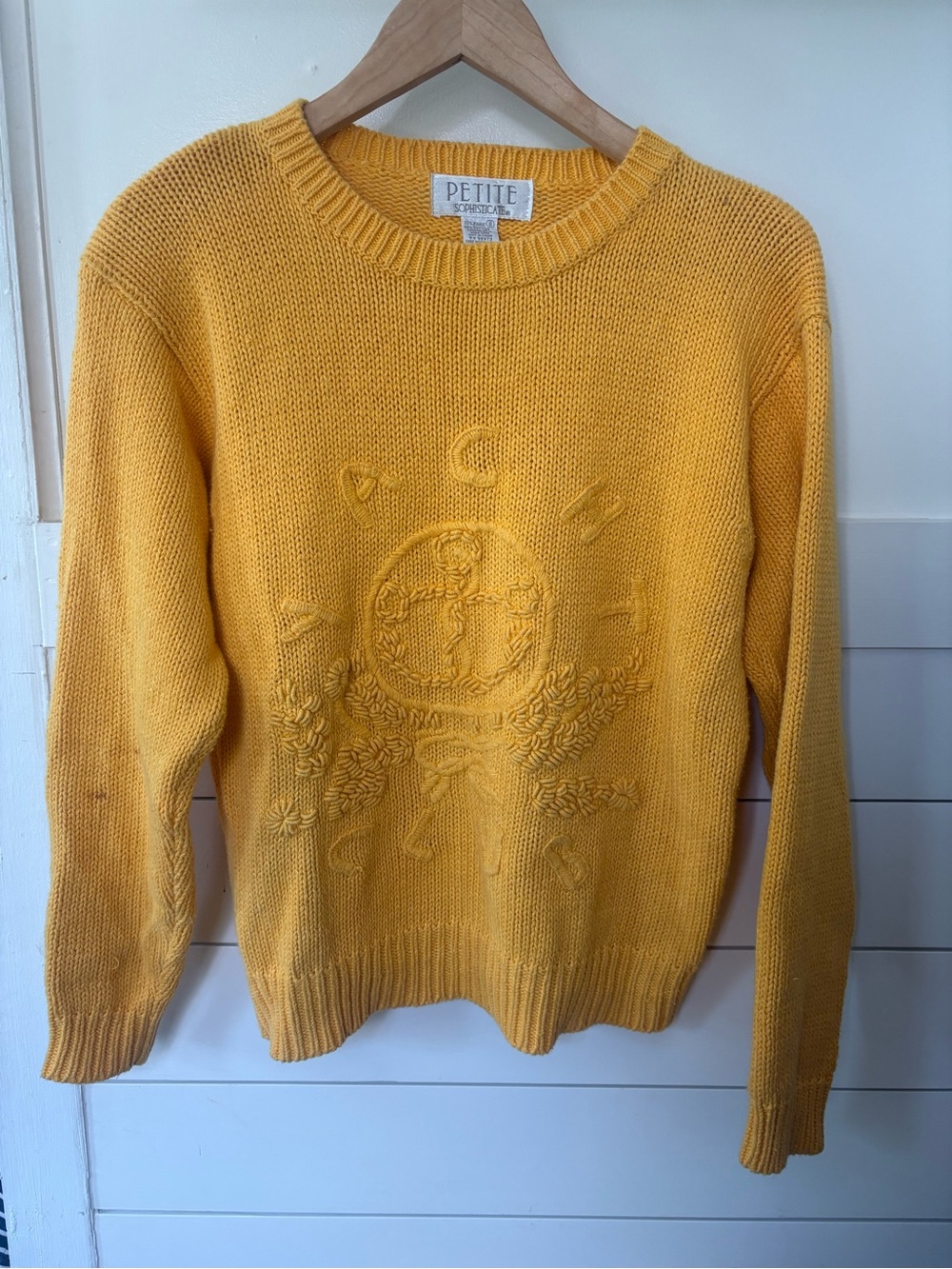 “Yacht Club” Vintage Sweater | Yellow | Small